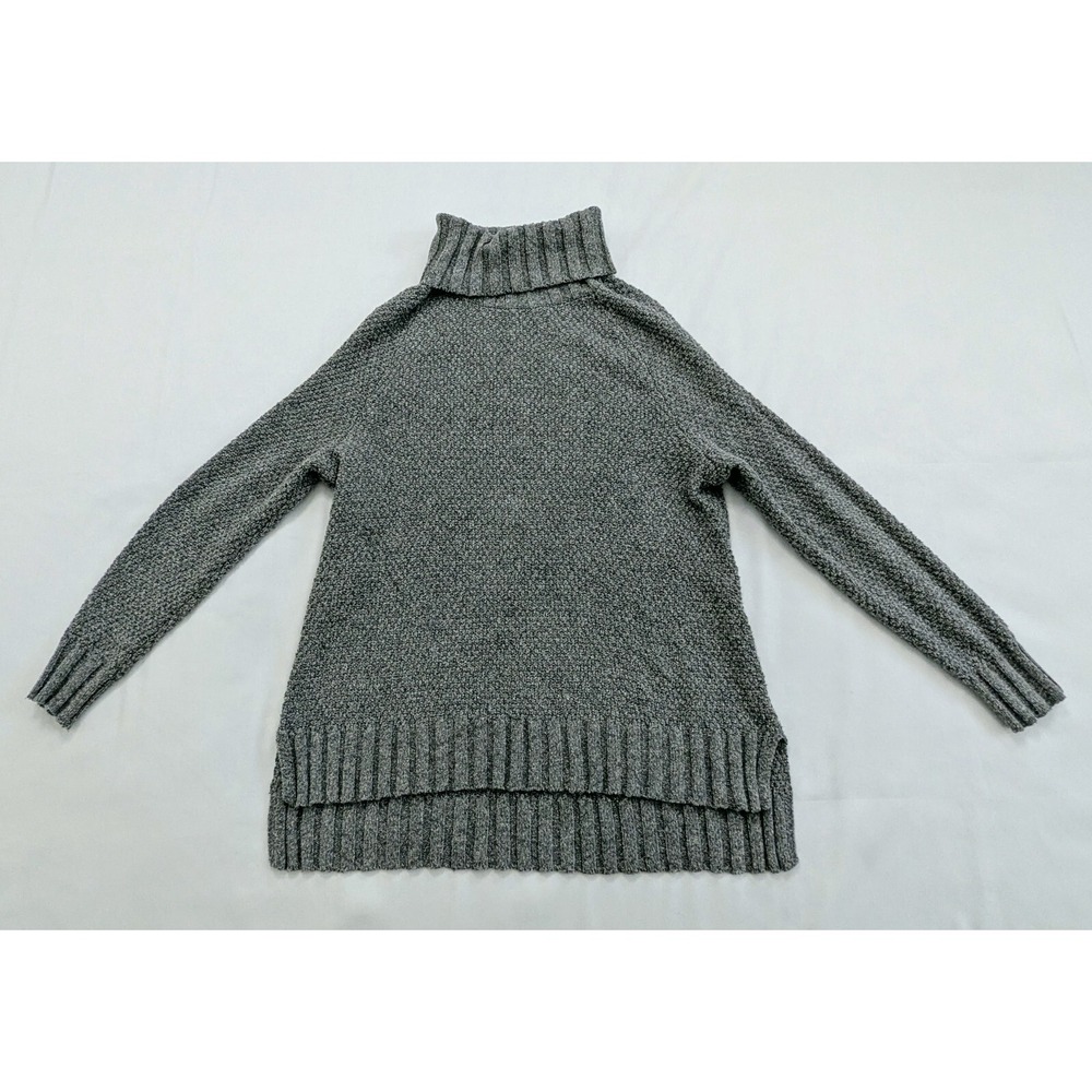 Patagonia Pullover Turtleneck Knit Sweater Hi Low Hem Feather Gray Women's M